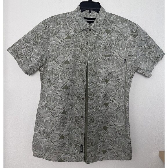 Molokai Surf‎ Co. Shirt Men's Medium Button Down Floral Hawaiian Floral Surfer - Picture 1 of 11